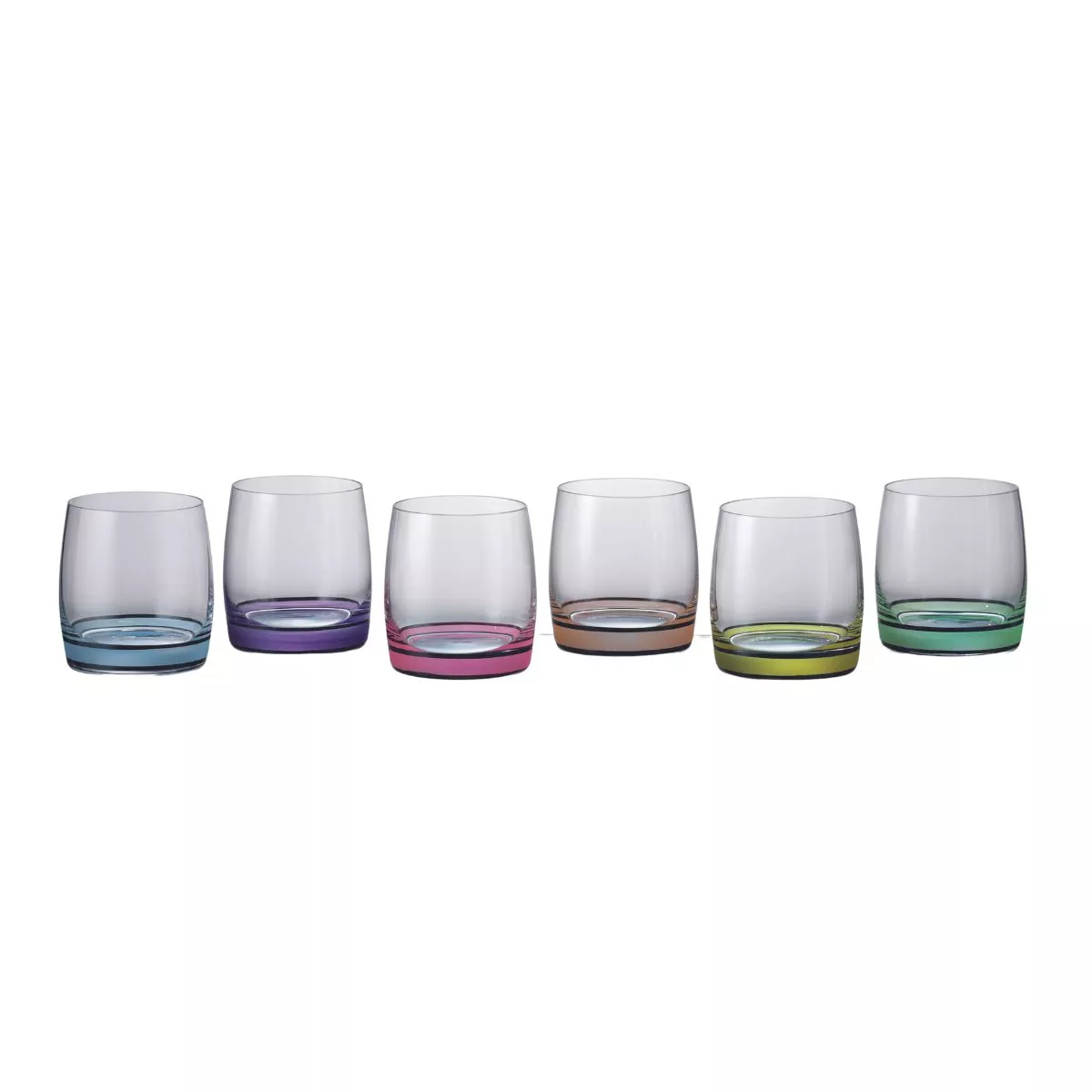 Set de 6 pahare pentru apa, multicolor, din cristal de Bohemia, 290 ml, Ideal Color OF 1