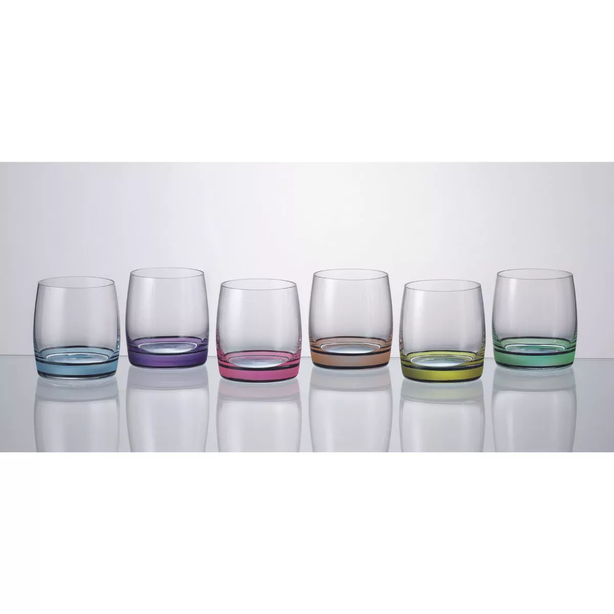 Set de 6 pahare pentru apa, multicolor, din cristal de Bohemia, 290 ml, Ideal Color OF 2