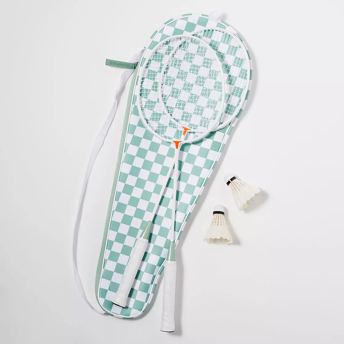 Set palete badminton cu 2 fluturi si geanta de transport Sunnylife  Checkerboard 2