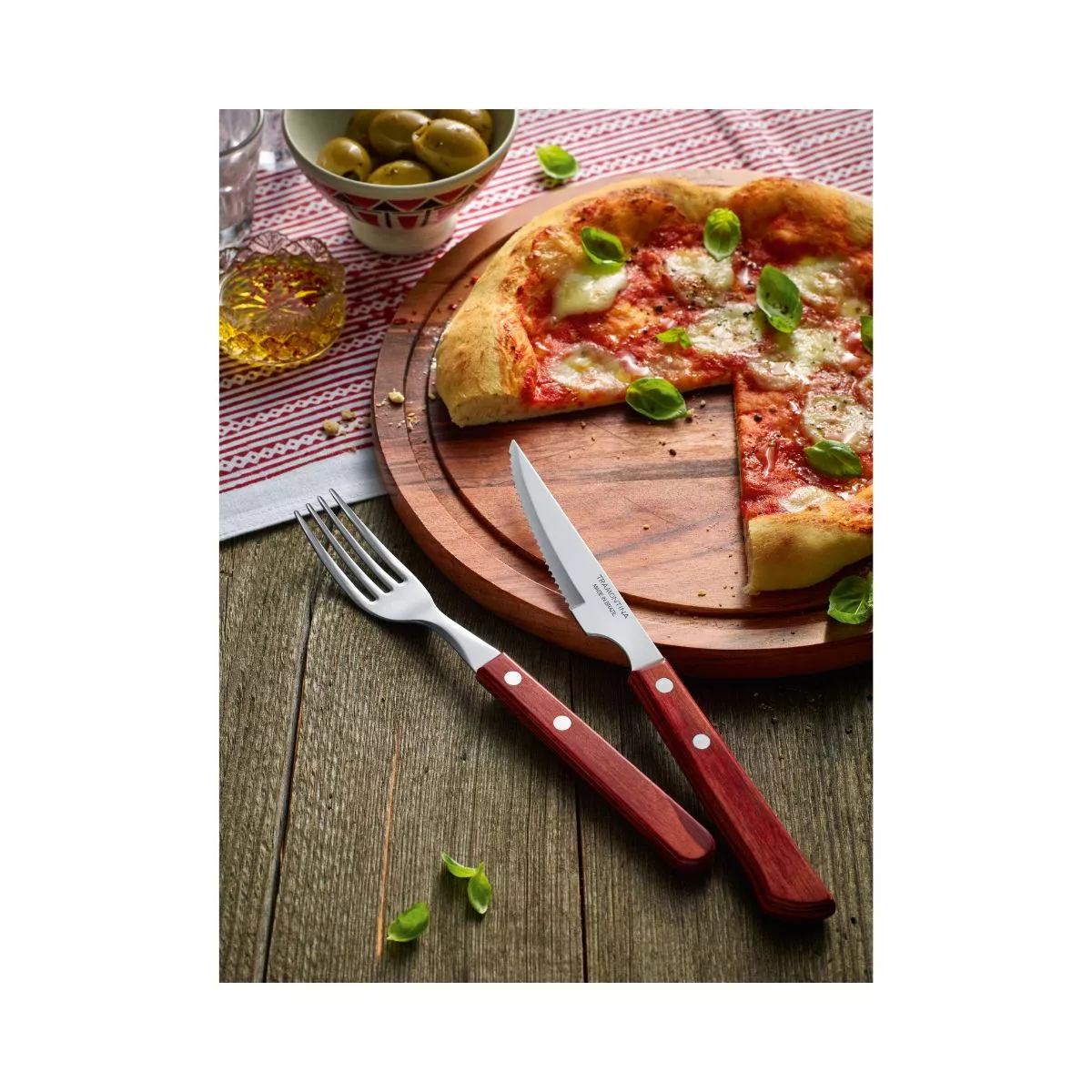 Set tacamuri 12 piese Steak-/Pizza Spanish rosu Tramontina 5