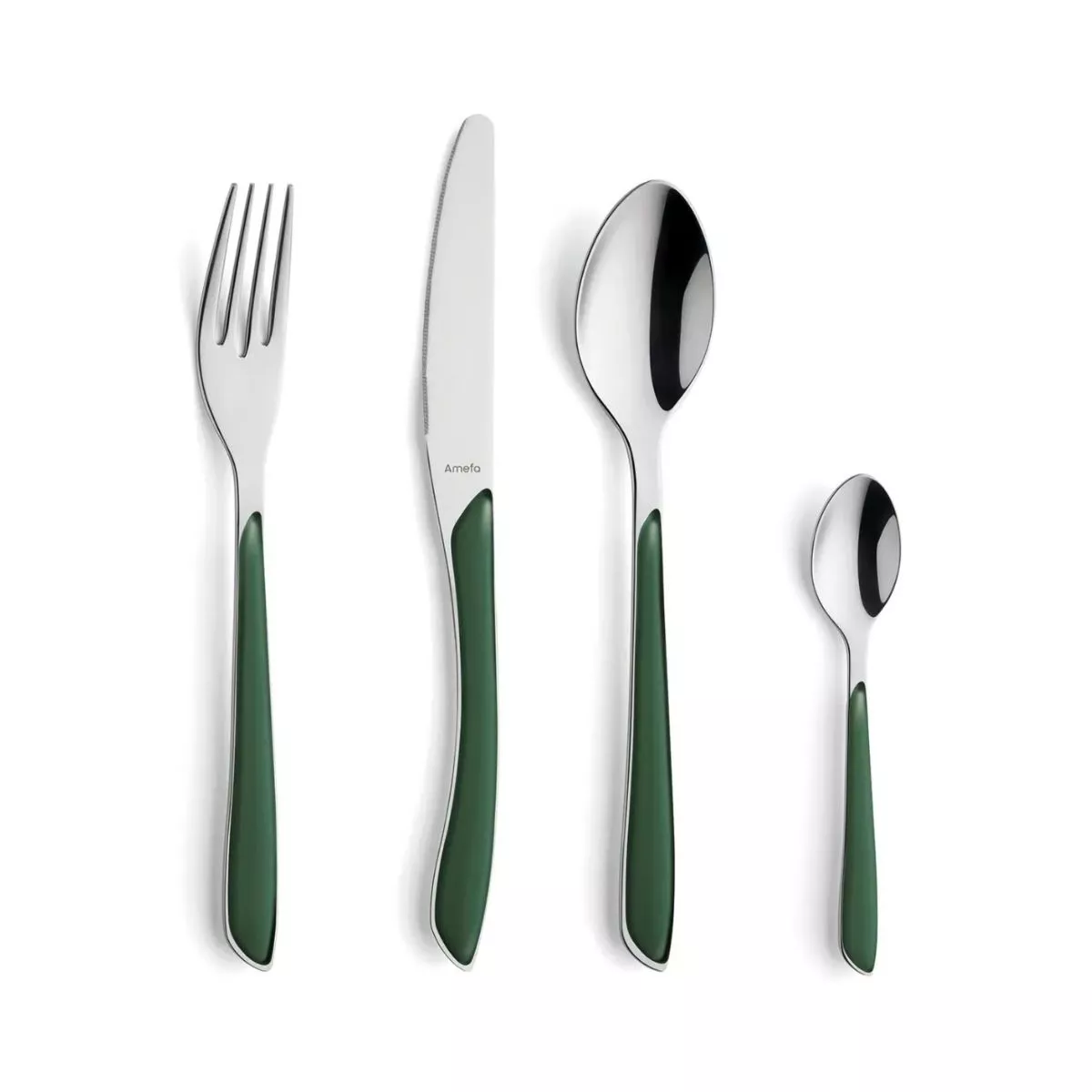 Set tacamuri 24 piese verde-padure/argintiu Eclat Amefa 1