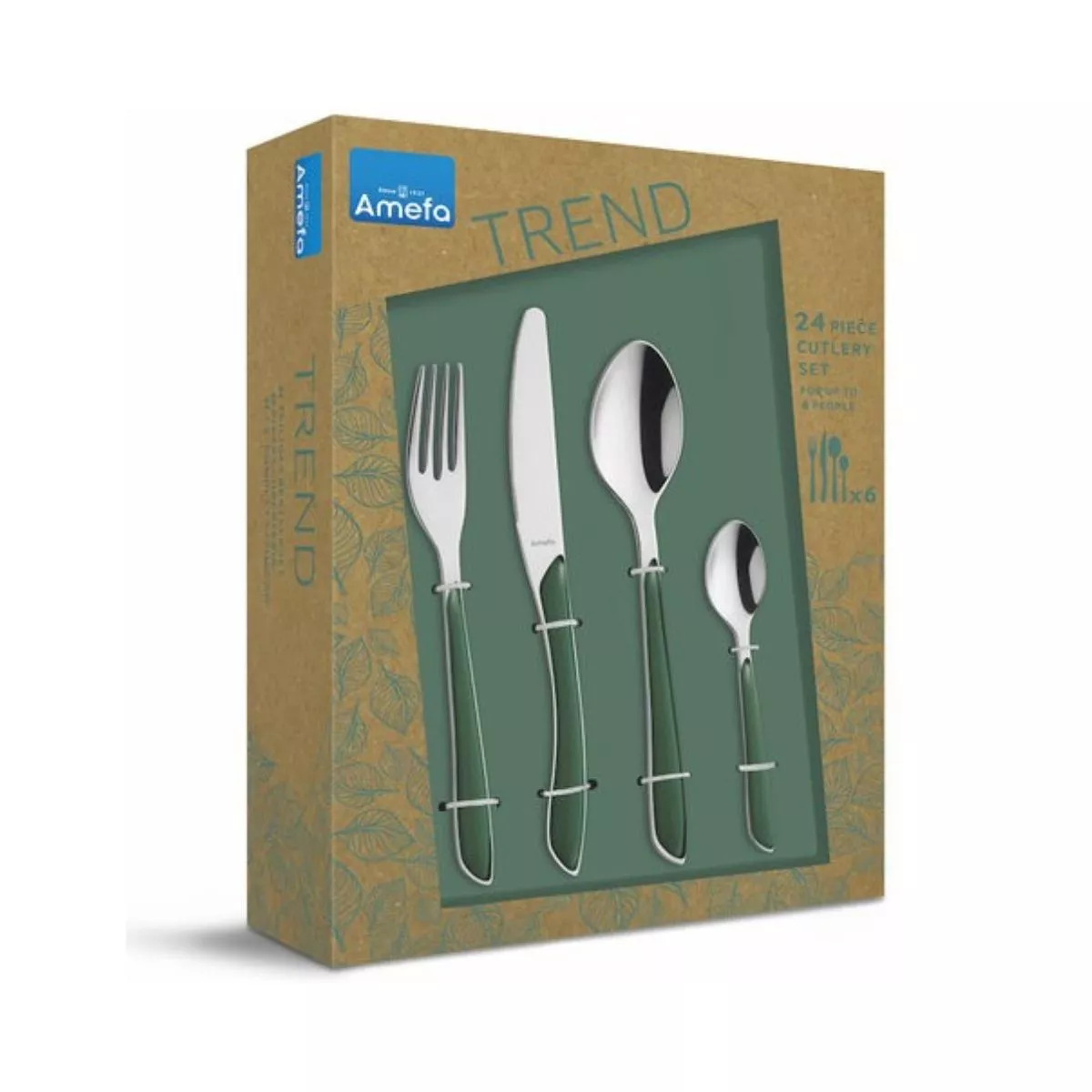 Set tacamuri 24 piese verde-padure/argintiu Eclat Amefa 3