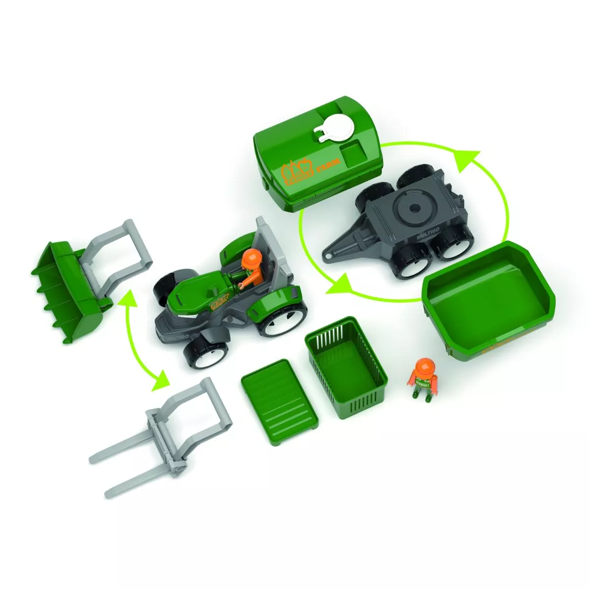 Set tractor cu 2 fermieri si accesorii MultiGO 3
