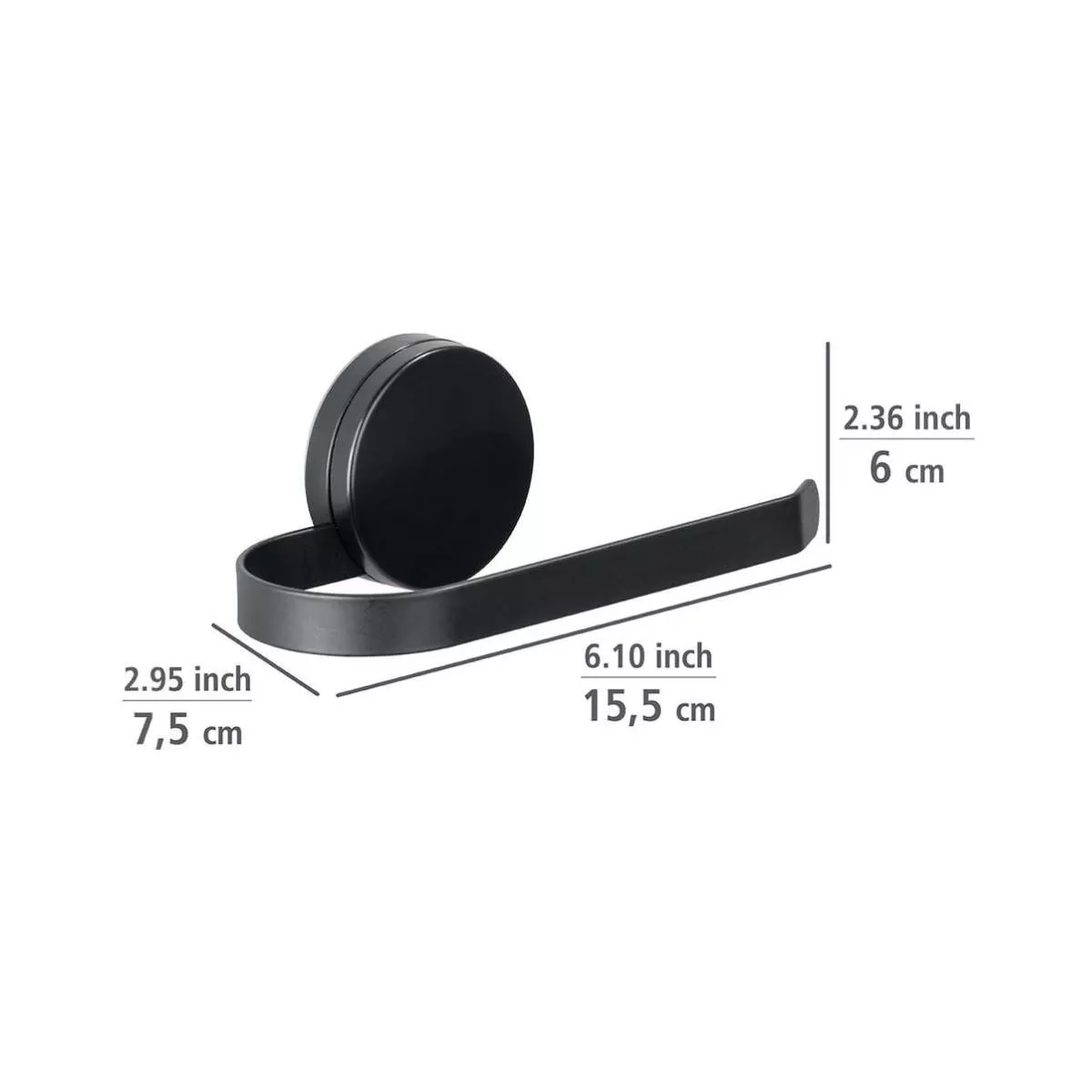 Suport negru din otel pentru hartie igienica, 15,5 x 7,5 x 6 cm Pavia Wenko 3