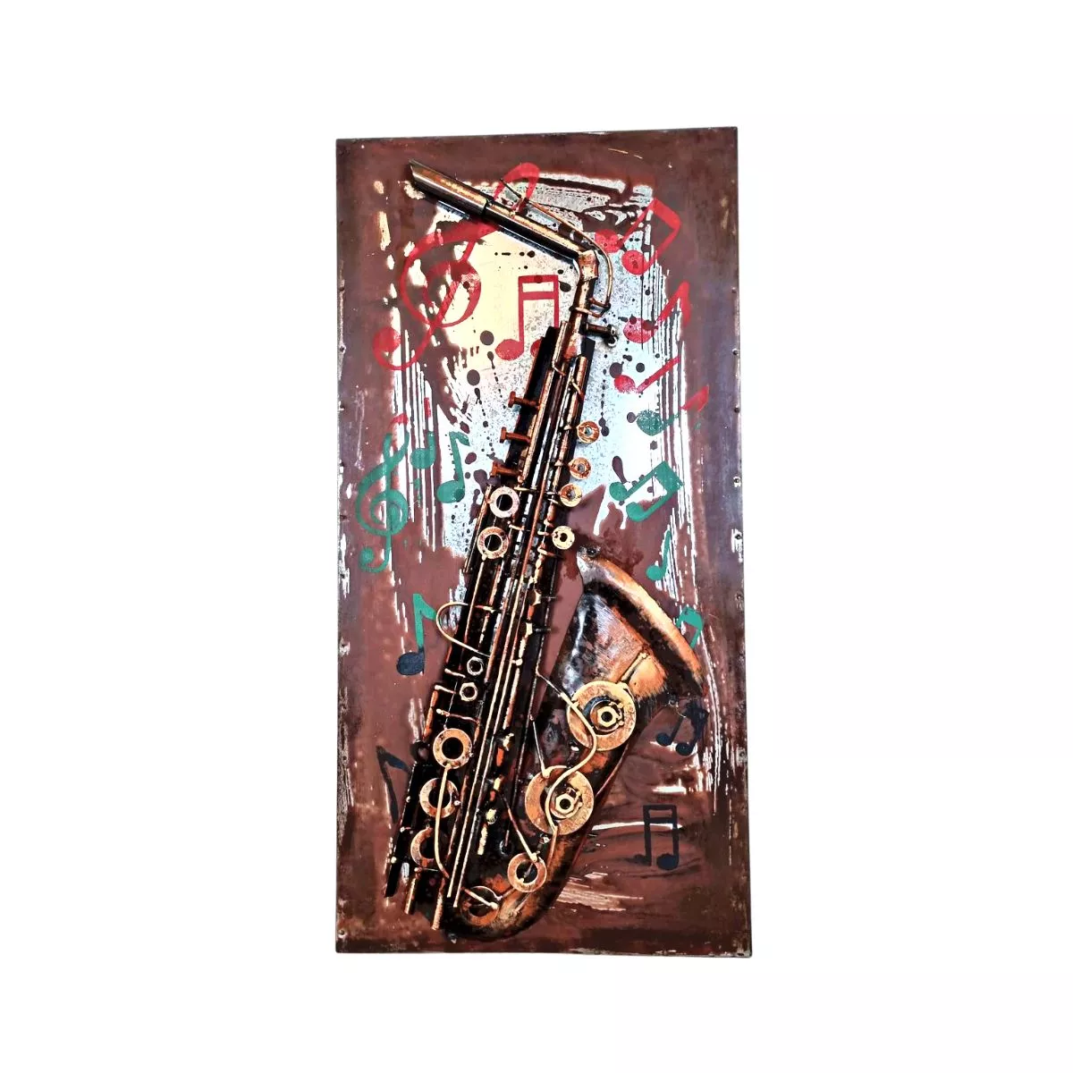 Tablou de metal 3D, model Saxofon, 40x80 cm 2