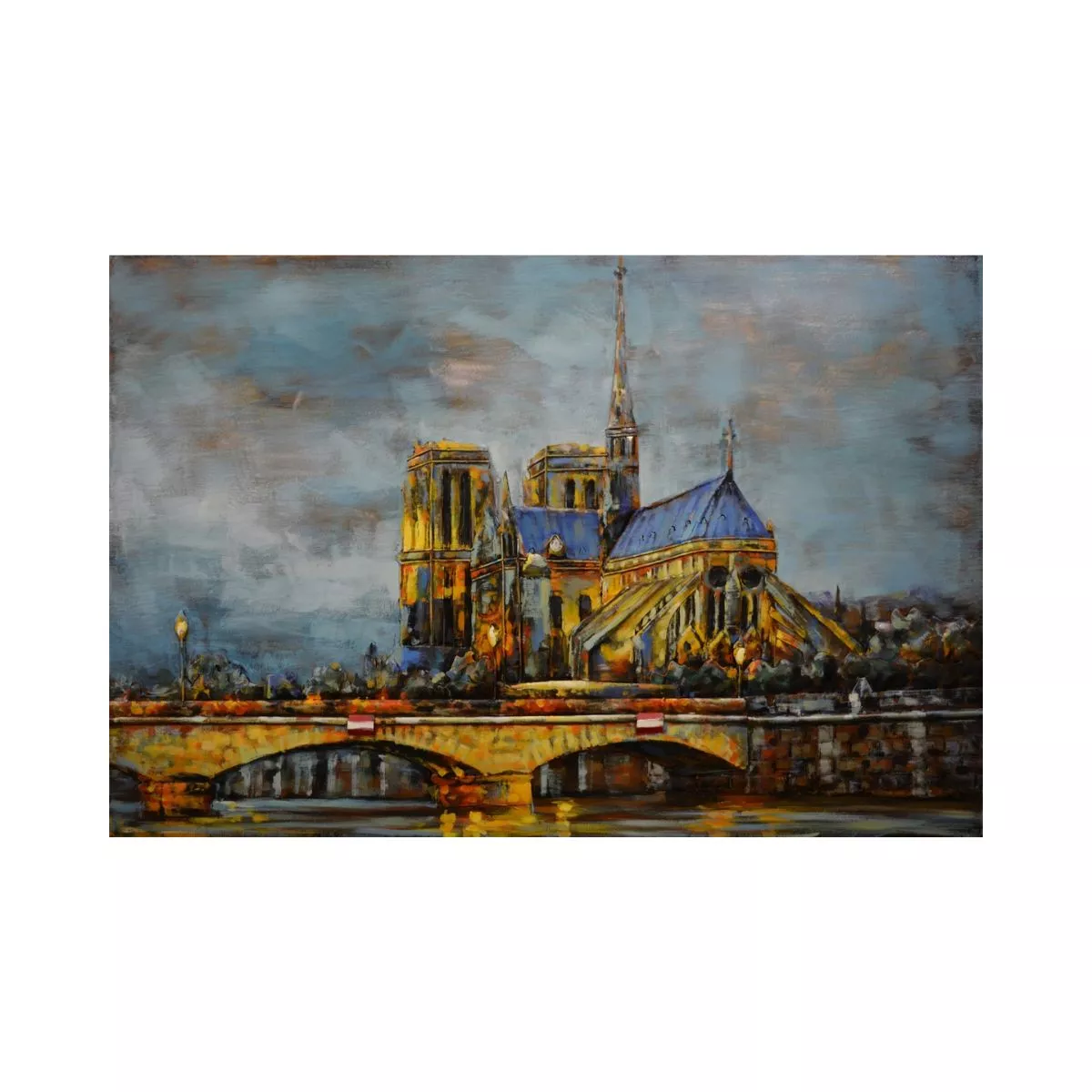 Tablou metal 3D model Notre Dame 120 x 80 x 3 cm 1