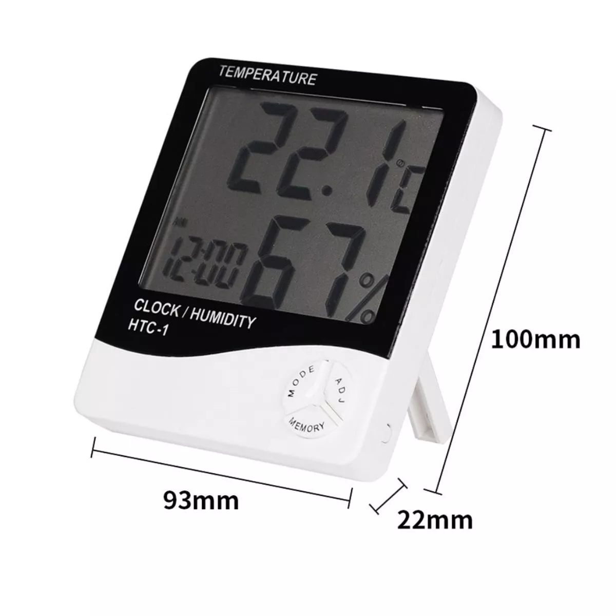 Termometru, umiditate, ceas digital HTC-1 2