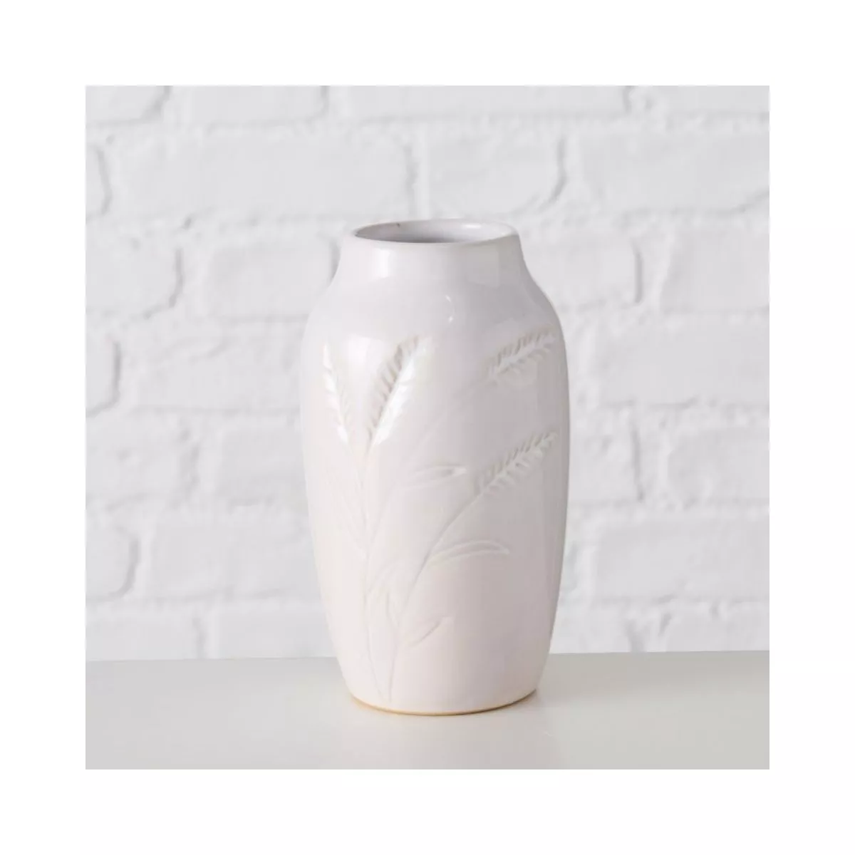 Vaza alba din ceramica 15 cm Jenna design spic Boltze 5