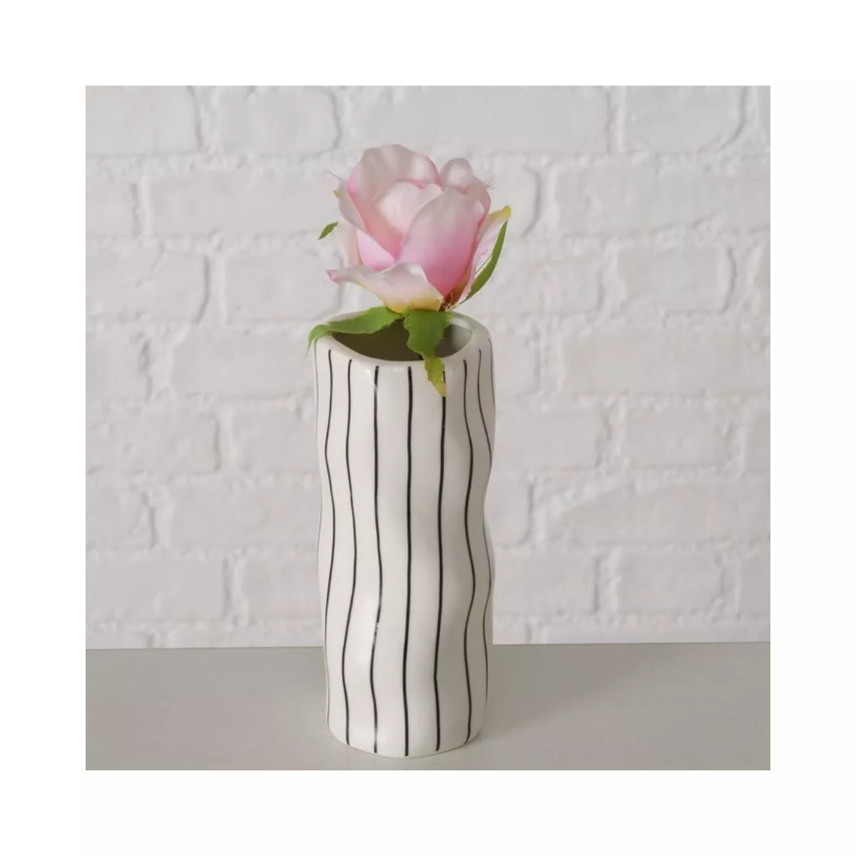 Vaza alb/negru din ceramica 15 cm Linea Boltze 3