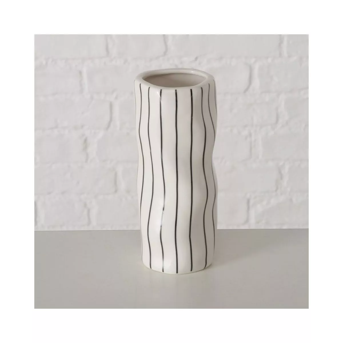 Vaza alb/negru din ceramica 15 cm Linea Boltze 4