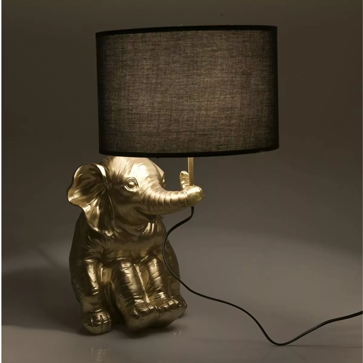 Veioza auriu/negru din polirasina 43Χ31Χ54 cm Elephant Inart 2