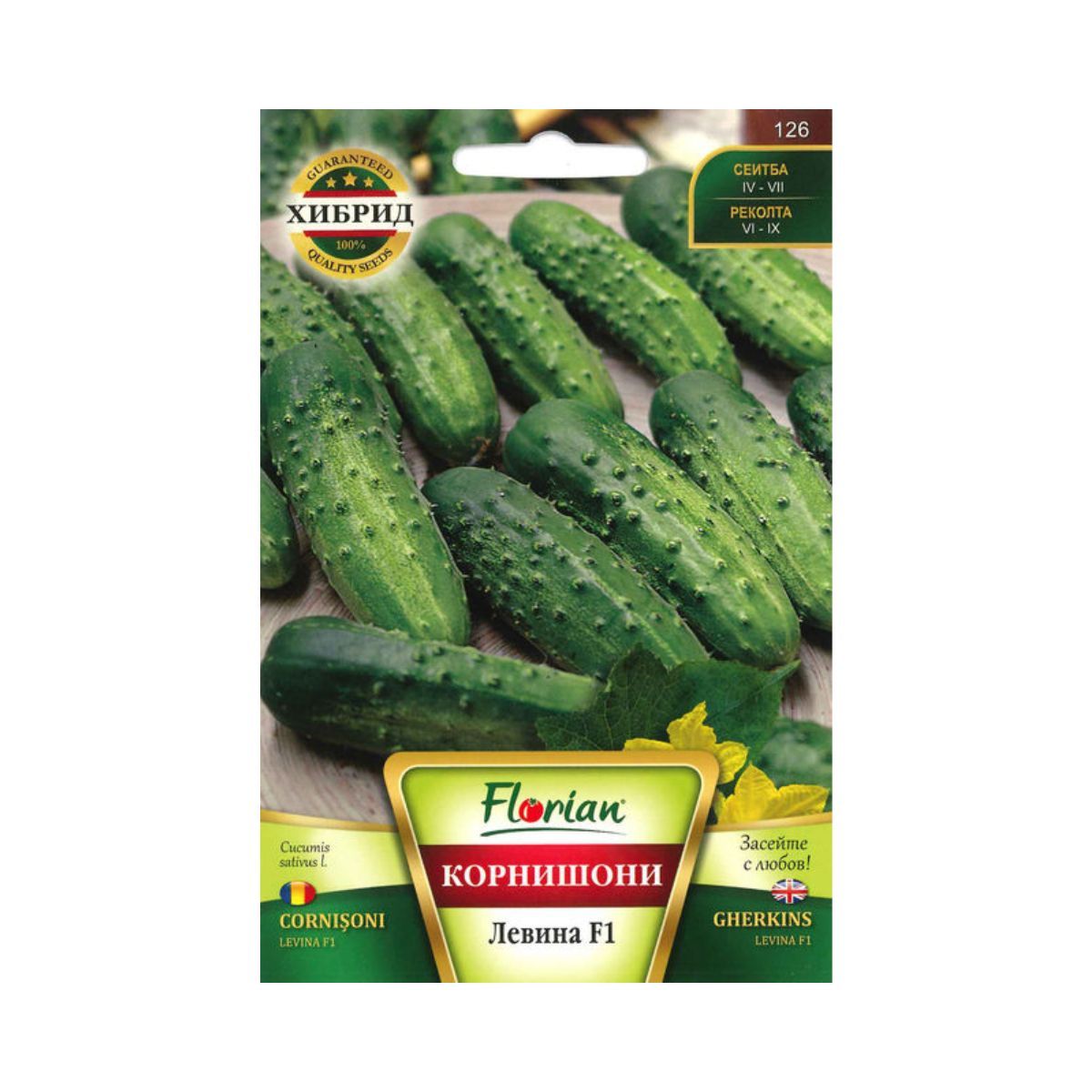 Seminte de castraveti cornichon LEVINA F1, 1 gram, FLORIAN Hectarul.ro