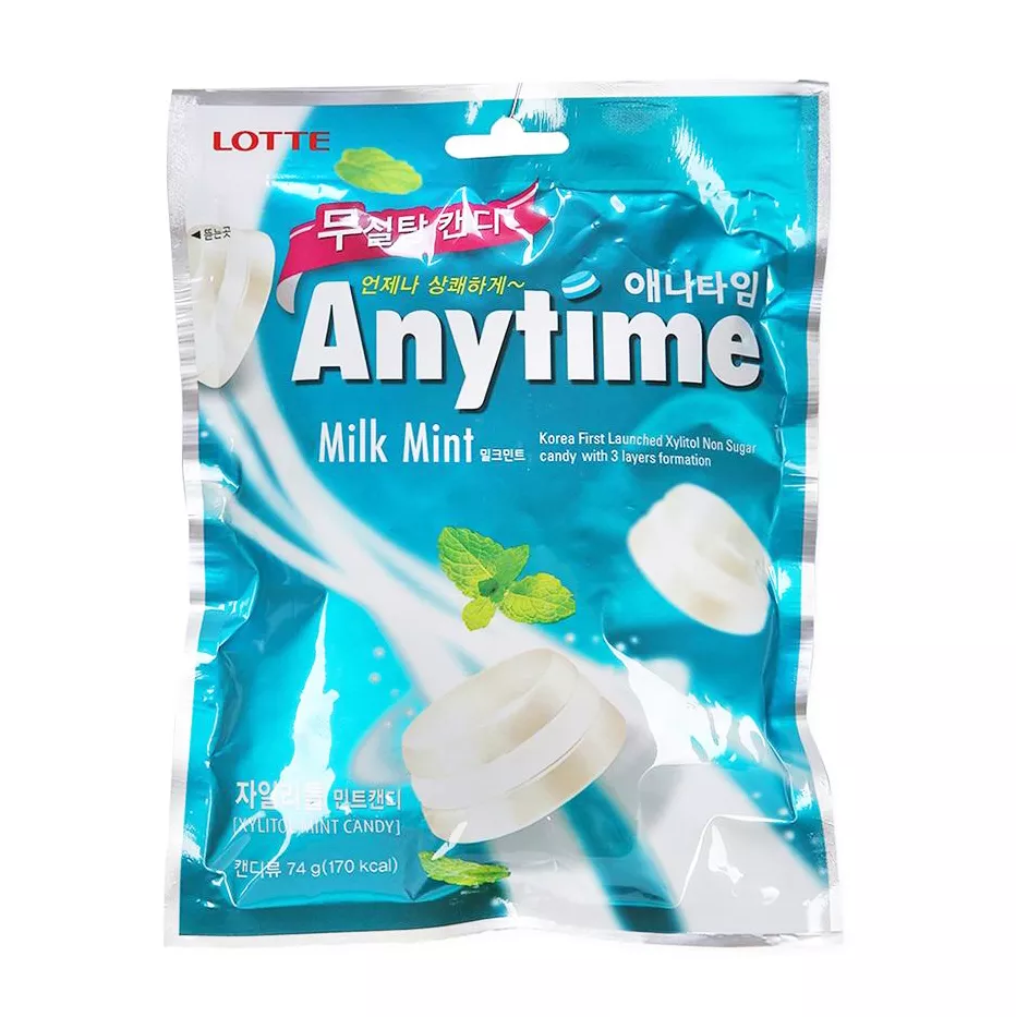Bomboane cu lapte si menta (sugar-free) Anytime LOTTE 74g, [],asianfood.ro