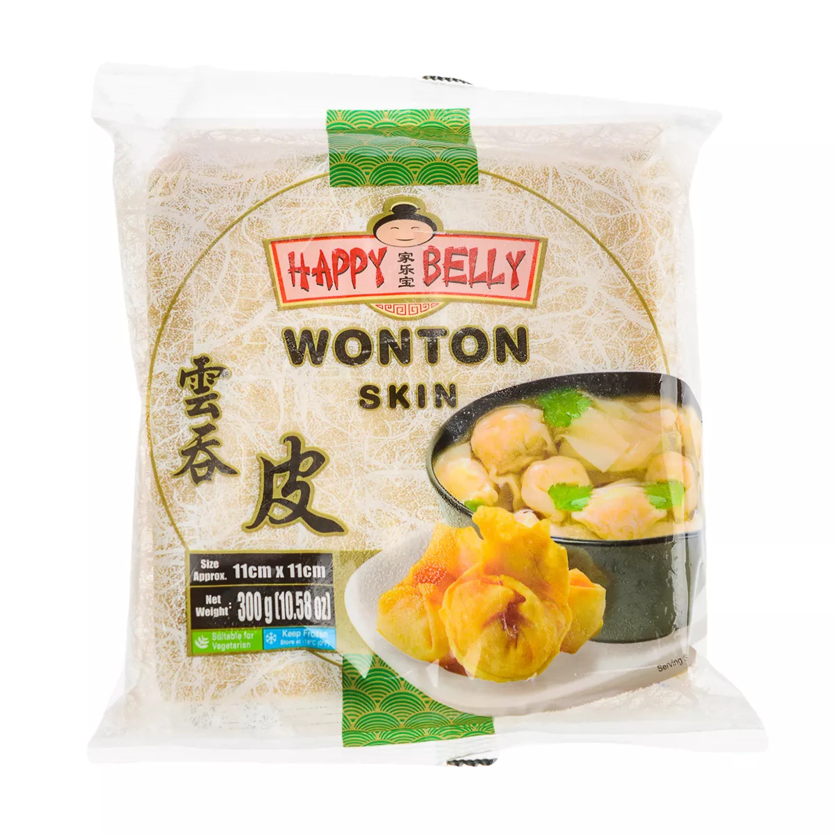 Foi wonton 11cmx11cm Happy Belly 300g, [],asianfood.ro