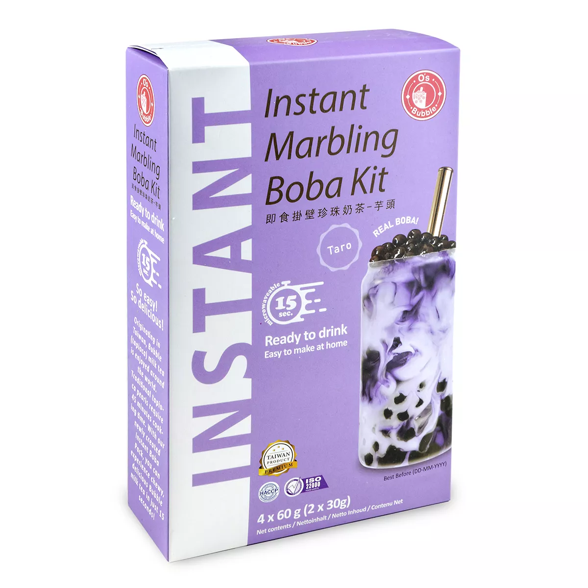 Kit Instant Bubble Tea (Taro) O's Bubble 240g, [],asianfood.ro