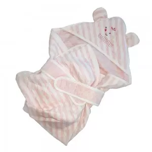 Paturica bebelusi cu capison si cordon Soft Pink 90 x 90 cm