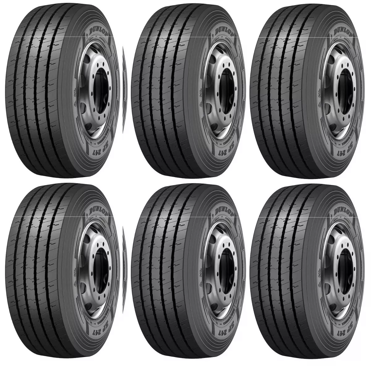 6 buc x 385 65R22.5 164K Dunlop SP247 HL TL 20PR