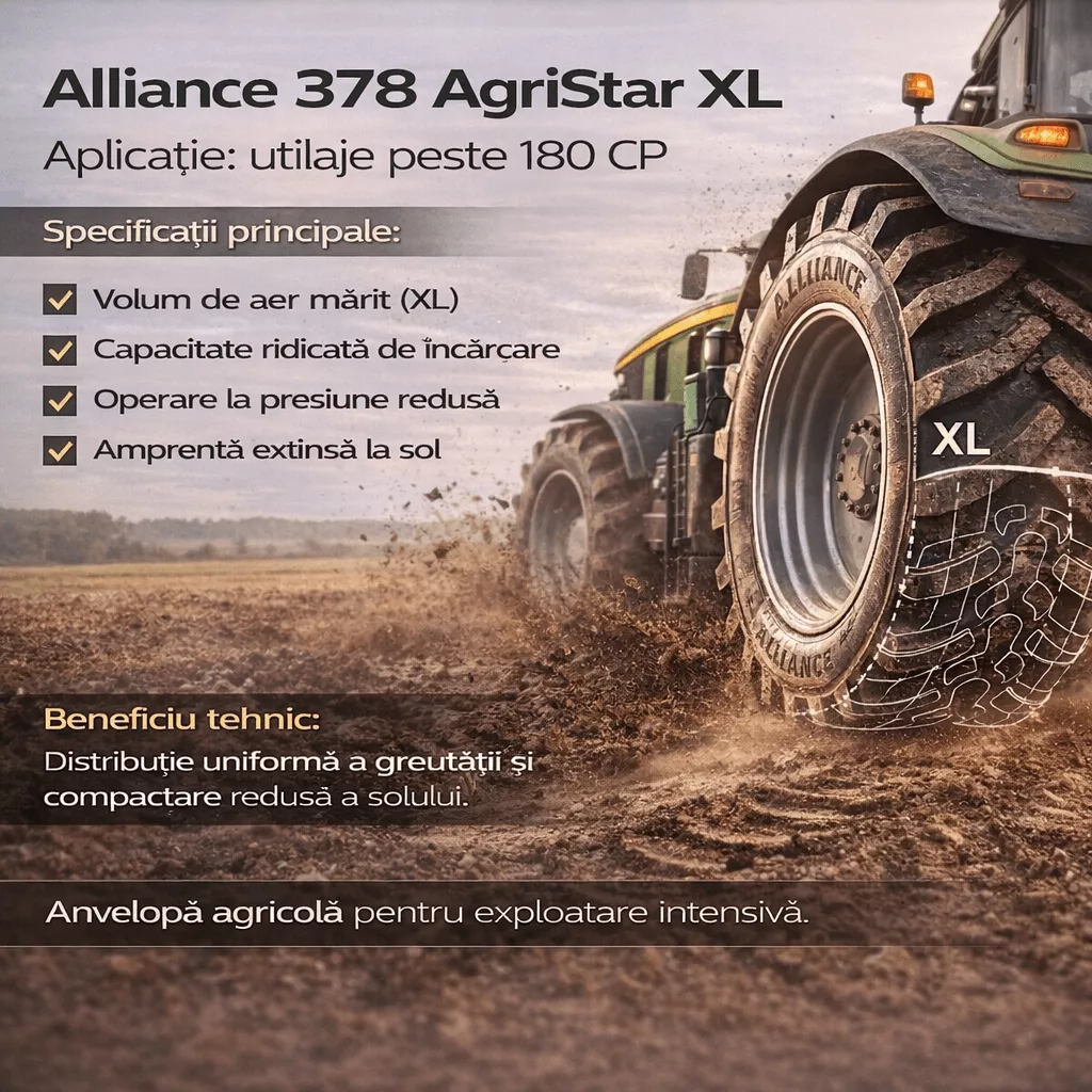 Anvelope agricole 600/70R34 163A8/160D ALLIANCE AGRISTAR 378 XL TL   