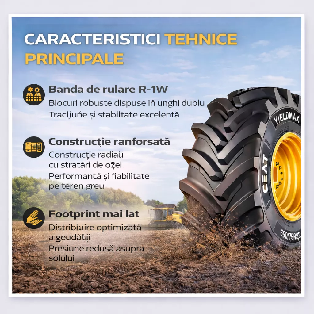 Anvelope agricole 650/75R32 172A8/172B CEAT YIELDMAX CHO TL