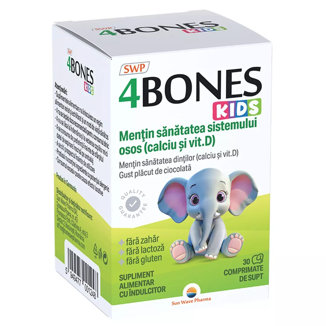 4 Bones Kids, 30 comprimate, Sun Wave Pharma, [],farmaciabajan.ro