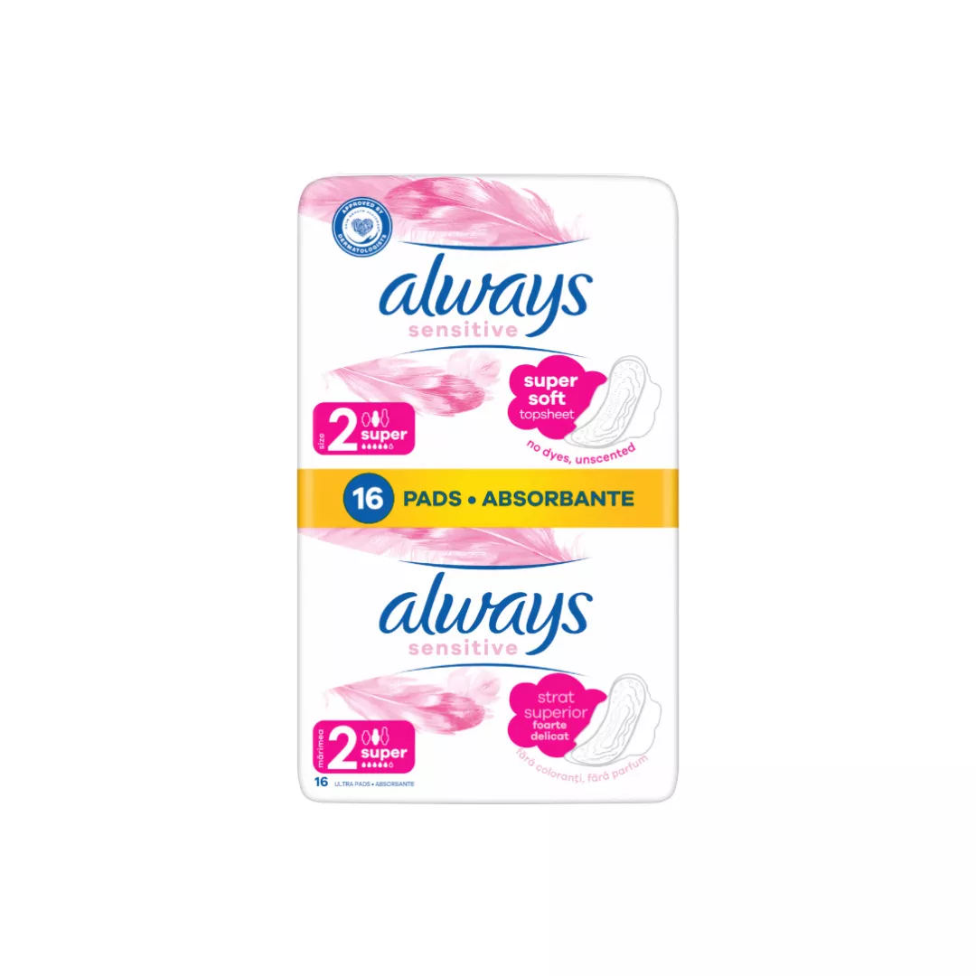 Absorbante Sensitive Duo Pack Ultra Super Plus, 16 bucati, Always, [],farmaciabajan.ro