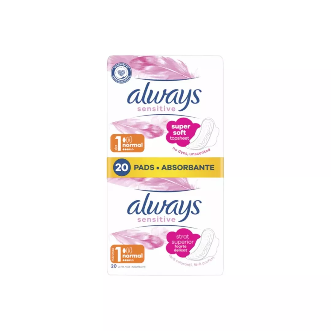 Absorbante Ultra Sensitive Normal, 20 bucati, Always, [],farmaciabajan.ro