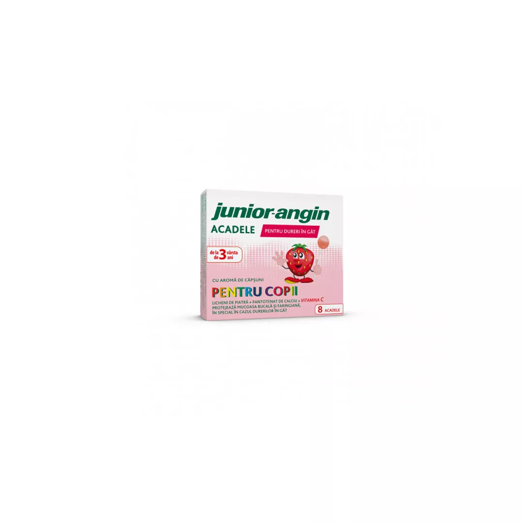 Acadele cu aroma de capsuni Junior Angin, 8 bucati, Klosterfrau, [],farmaciabajan.ro