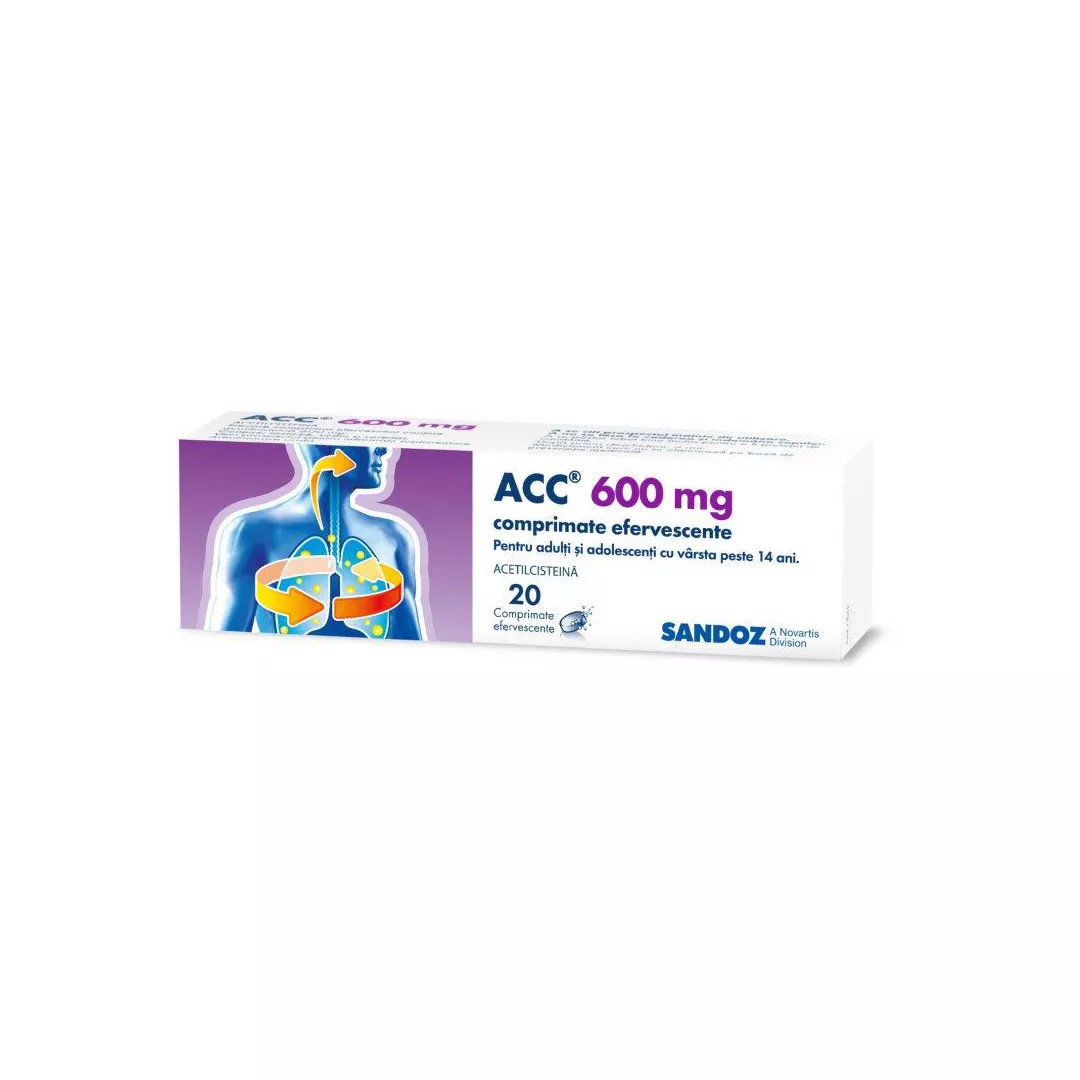 ACC, 600 mg, 20 comprimate efervescente, Sandoz, [],farmaciabajan.ro