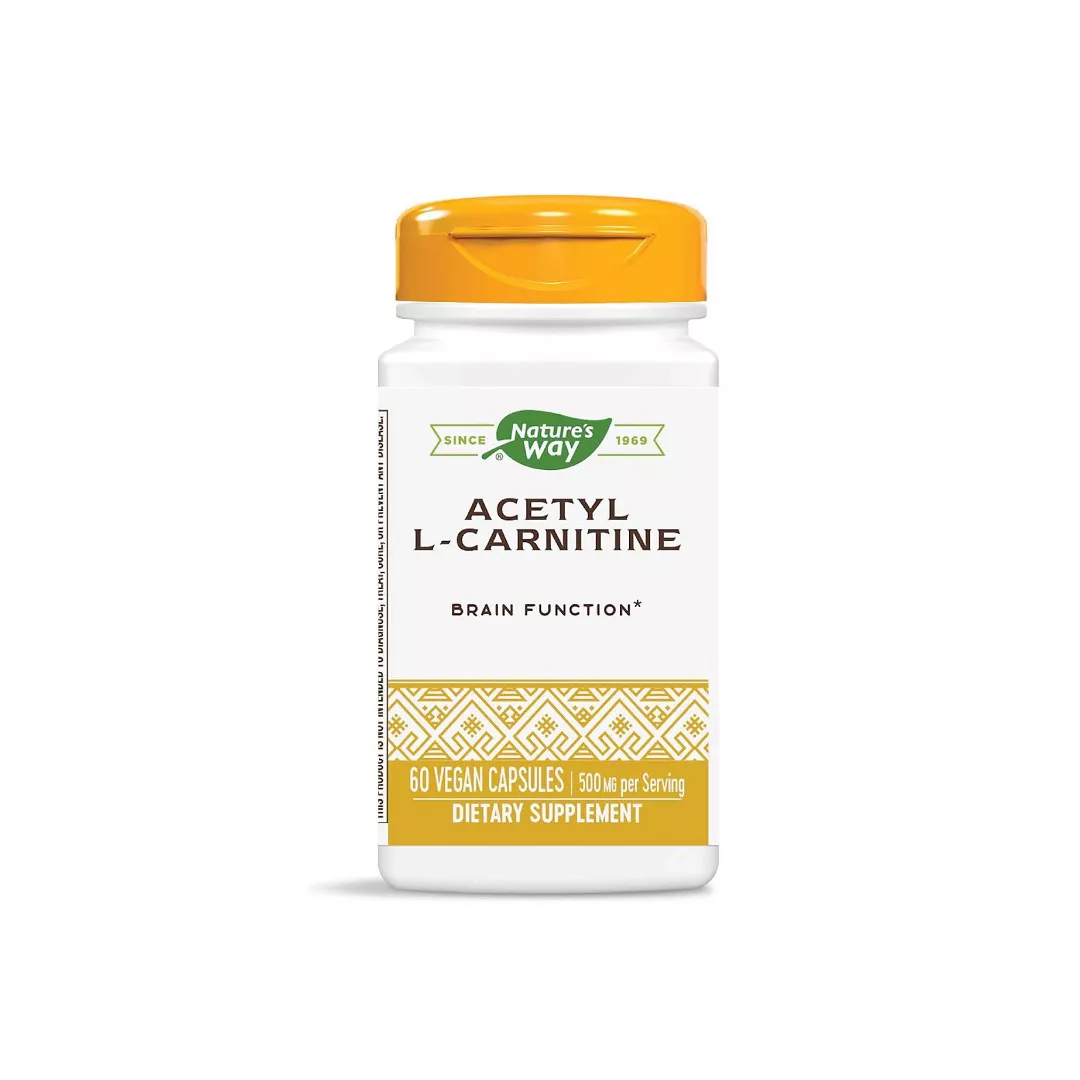 Acetyl L-Carnitine 500mg Natures Way, 60 capsule, Secom, [],farmaciabajan.ro