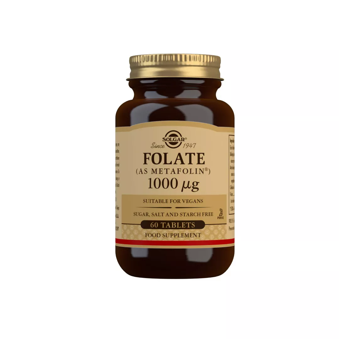 Acid folic Folate 1000 ug, 60 tablete, Solgar, [],https:farmaciabajan.ro