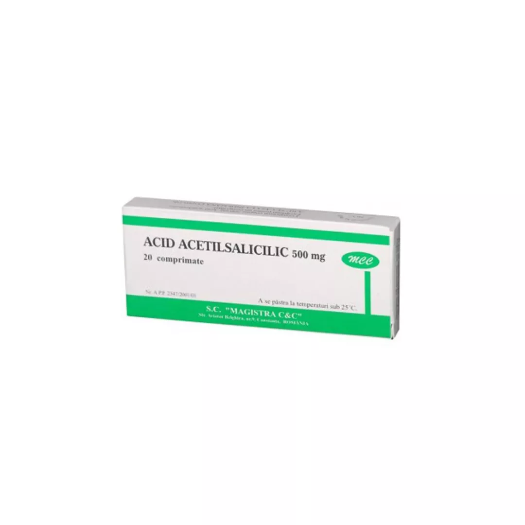 Acid Acetilsalicilic 500mg, 20 comprimate, Magistra, [],https:farmaciabajan.ro