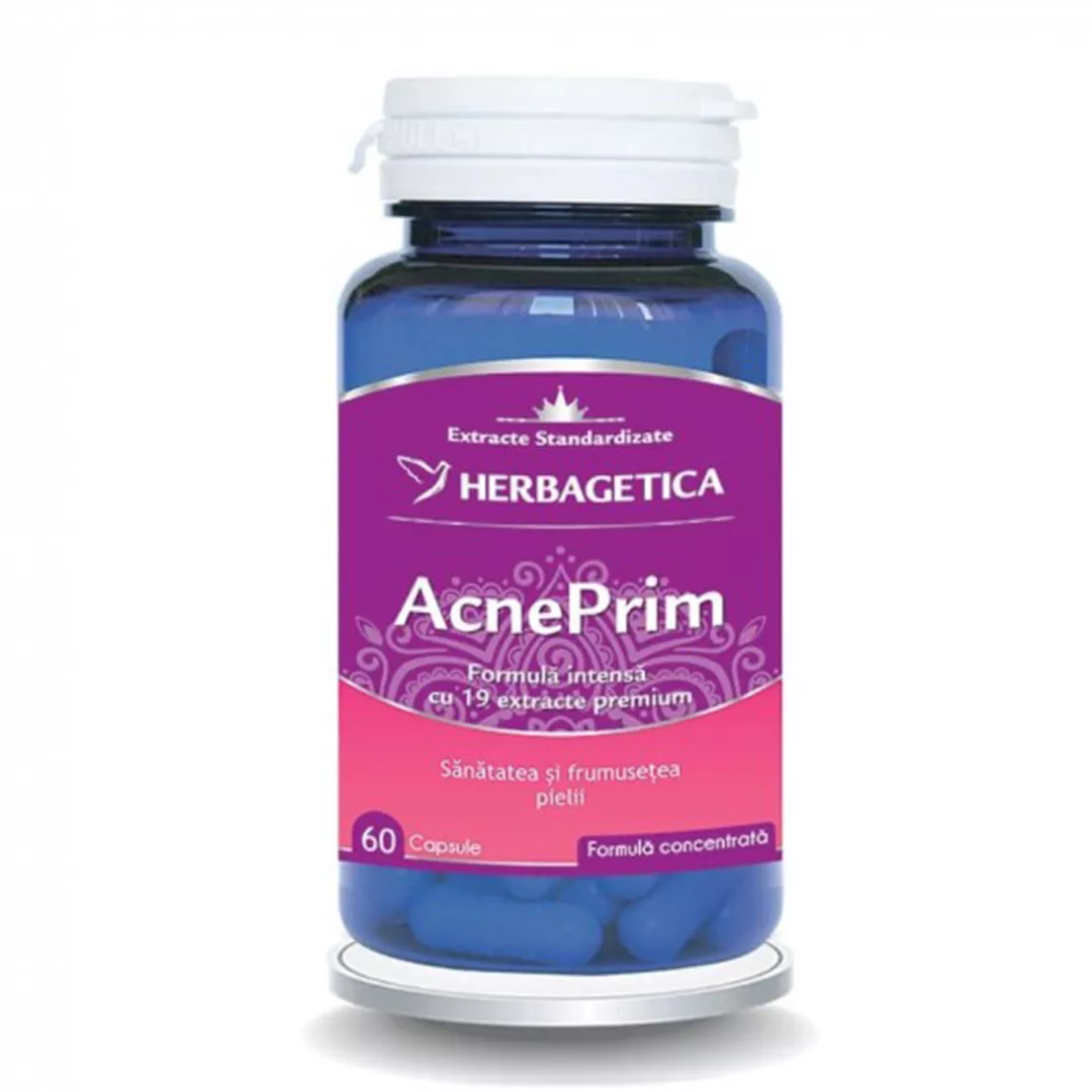 Acneprim, 60 Capsule, Herbagetica, [],farmaciabajan.ro