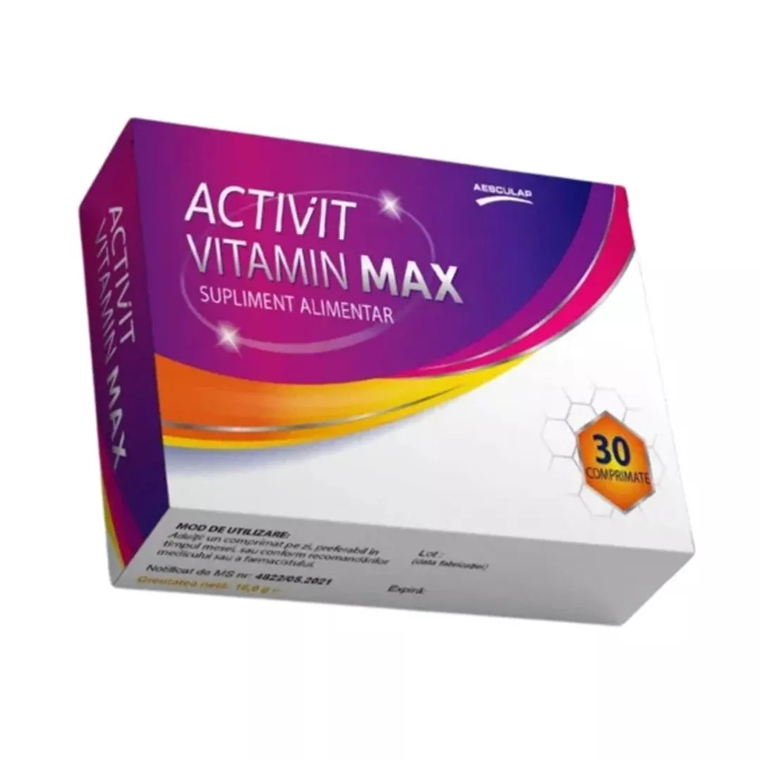 Activit Vitamin Max, 30 comprimate, Aesculap, [],farmaciabajan.ro