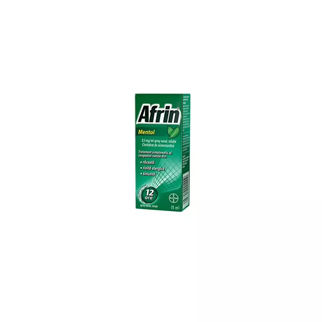 Afrin Mentol spray nazal, 15 ml, Bayer, [],https:farmaciabajan.ro