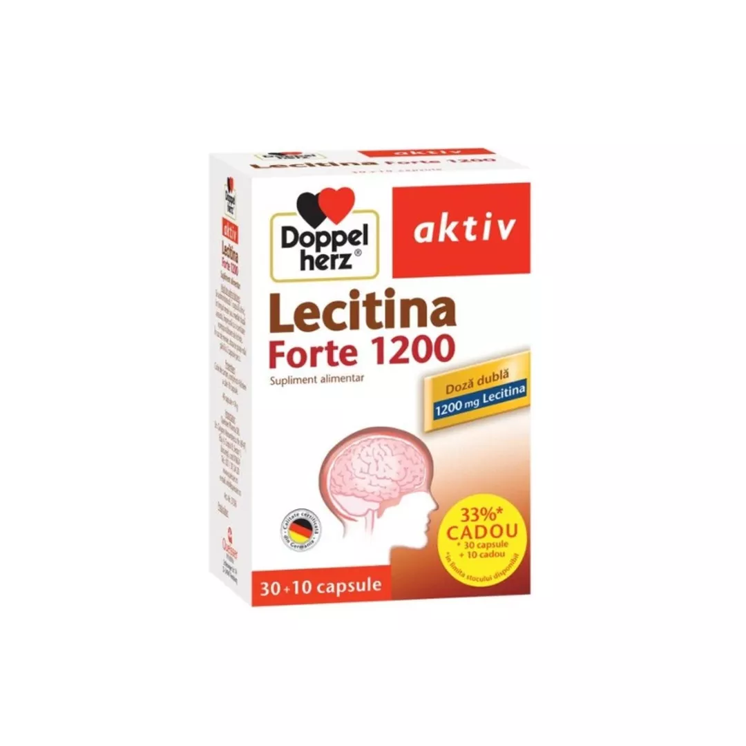 Aktiv Lecitina Forte 1200 mg x 30 capsule + 10 capsule CADOU, Doppelherz, [],farmaciabajan.ro