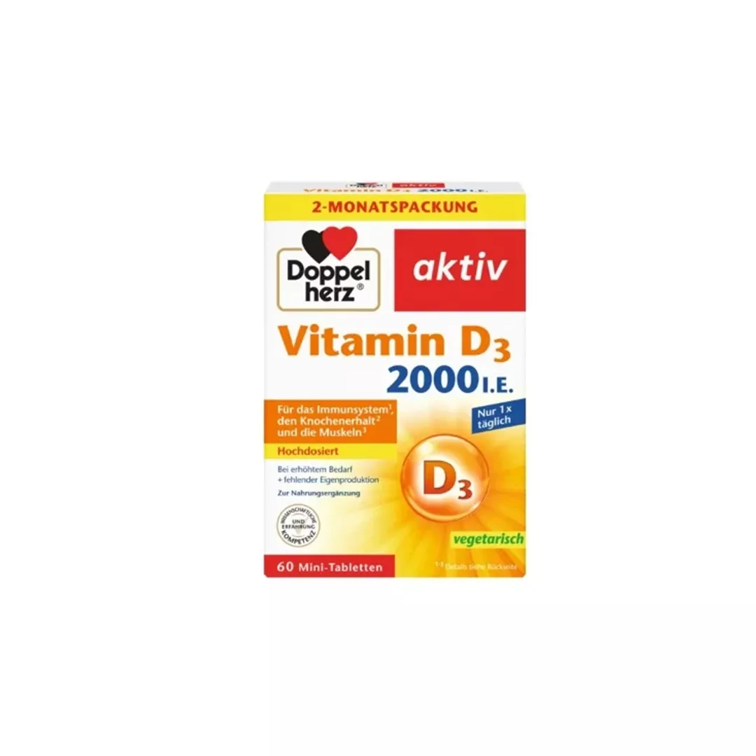 Aktiv Vitamina D3 2000 UI, 60 comprimate, Doppelherz, [],farmaciabajan.ro