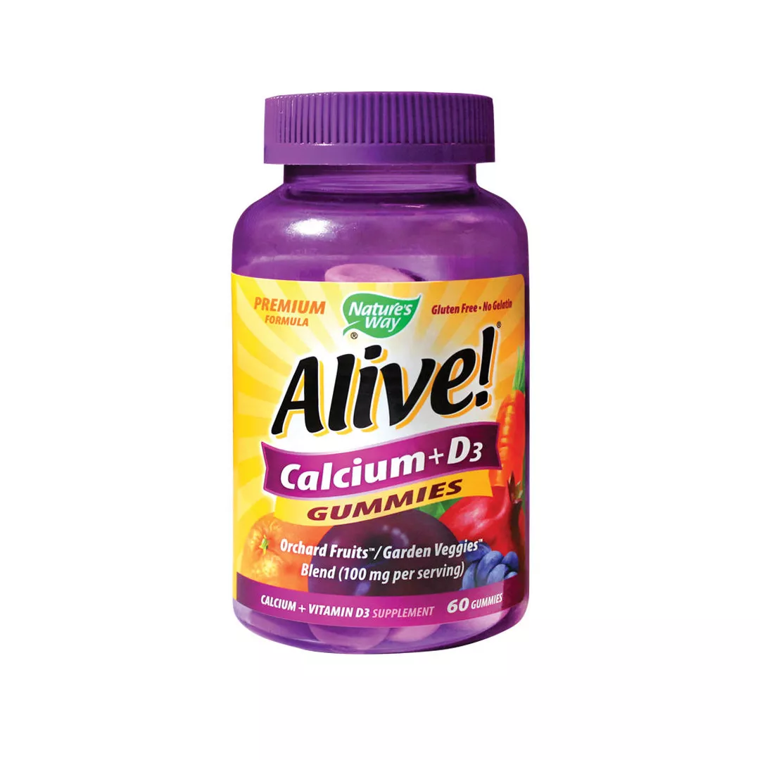 Alive Calcium + D3 Gummies Nature's Way, 60 jeleuri gumate, Secom, [],farmaciabajan.ro