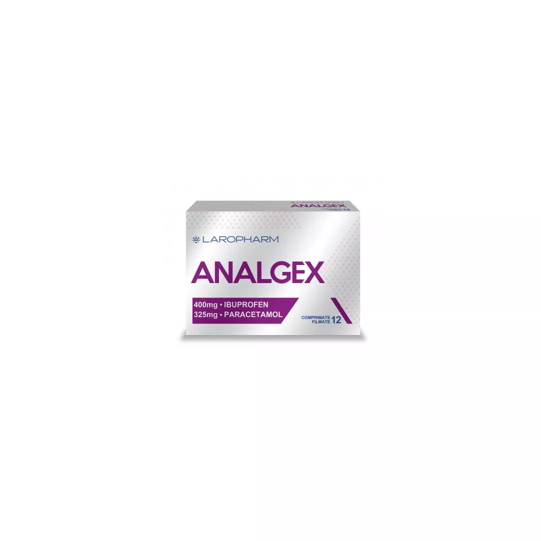 Analgex 400 mg/325 mg, 12 comprimate filmate, Laropharm, [],https:farmaciabajan.ro