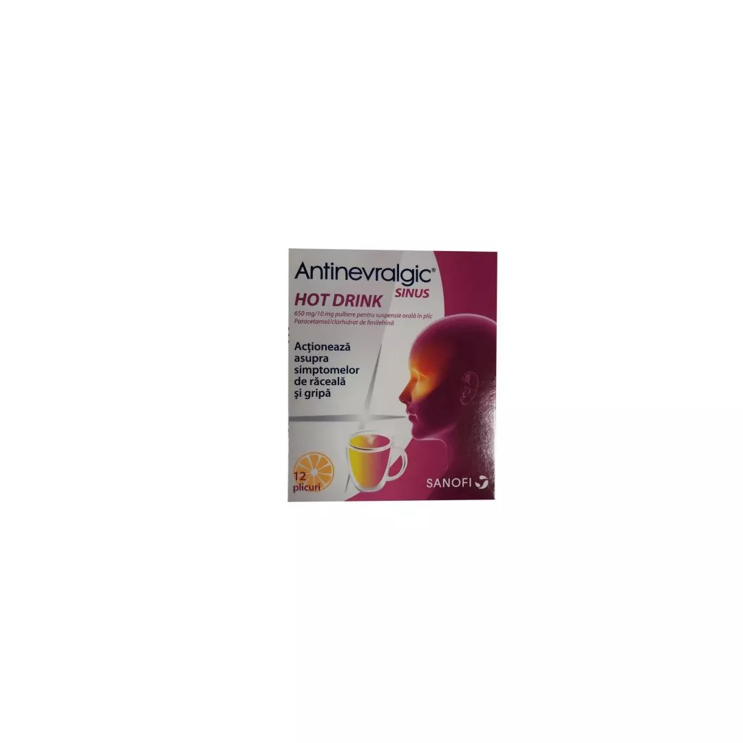Antinevralgic Sinus Hot Drink, 12 plicuri, Sanofi, [],farmaciabajan.ro