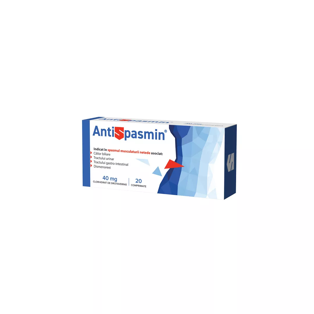 Antispasmin, 40 mg, 20 comprimate, Biofarm, [],https:farmaciabajan.ro