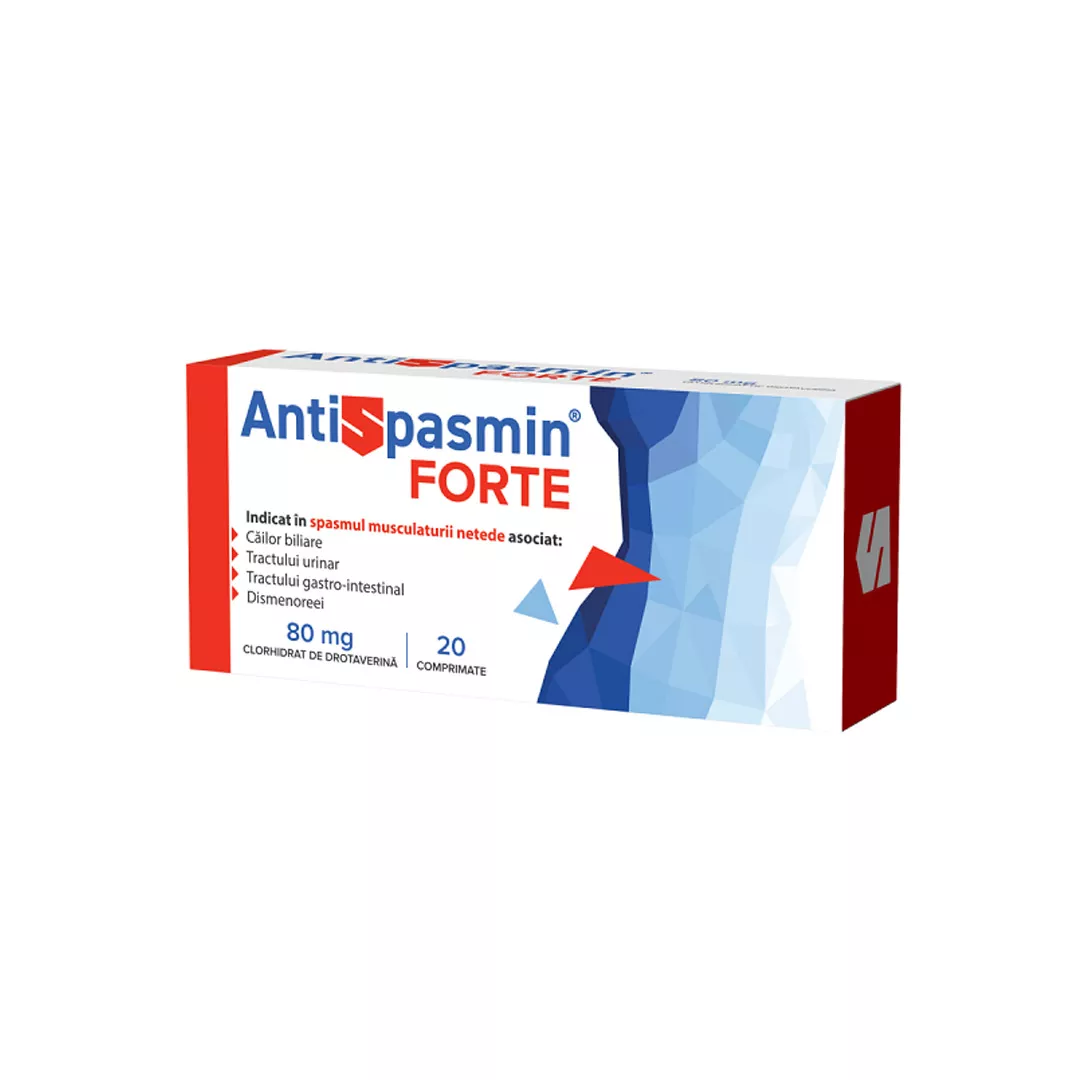Antispasmin Forte, 80 mg, 20 comprimate, Biofarm, [],farmaciabajan.ro