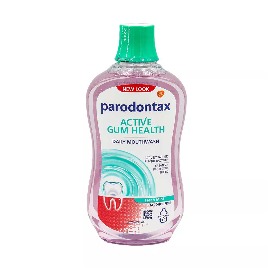 Apa de gura fara alcool Active Gum Health Fresh Mint Parodontax, 500 ml, Gsk, [],farmaciabajan.ro