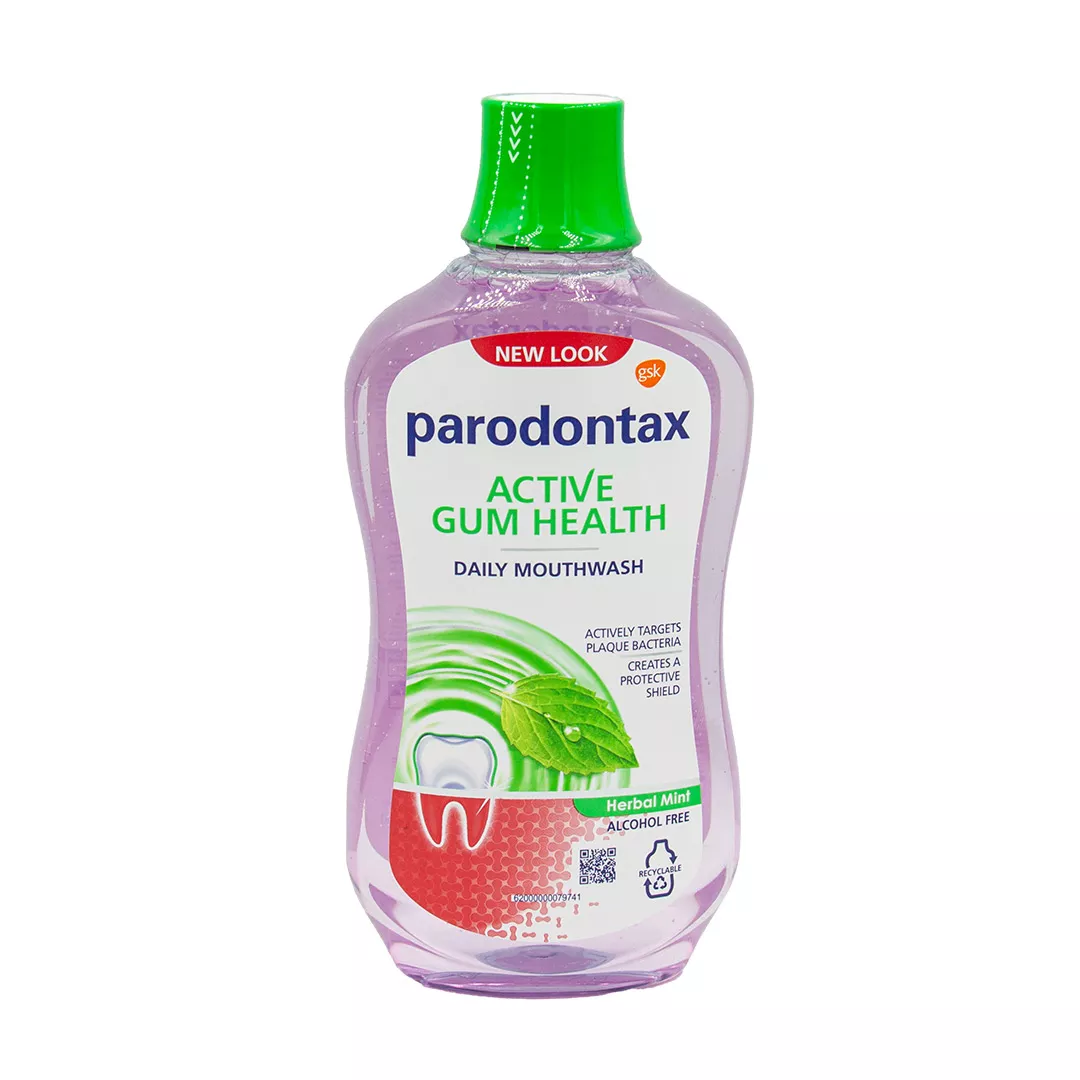 Apa de gura fara alcool Active Gum Health Herbal Mint Parodontax, 500 ml, Gsk, [],farmaciabajan.ro