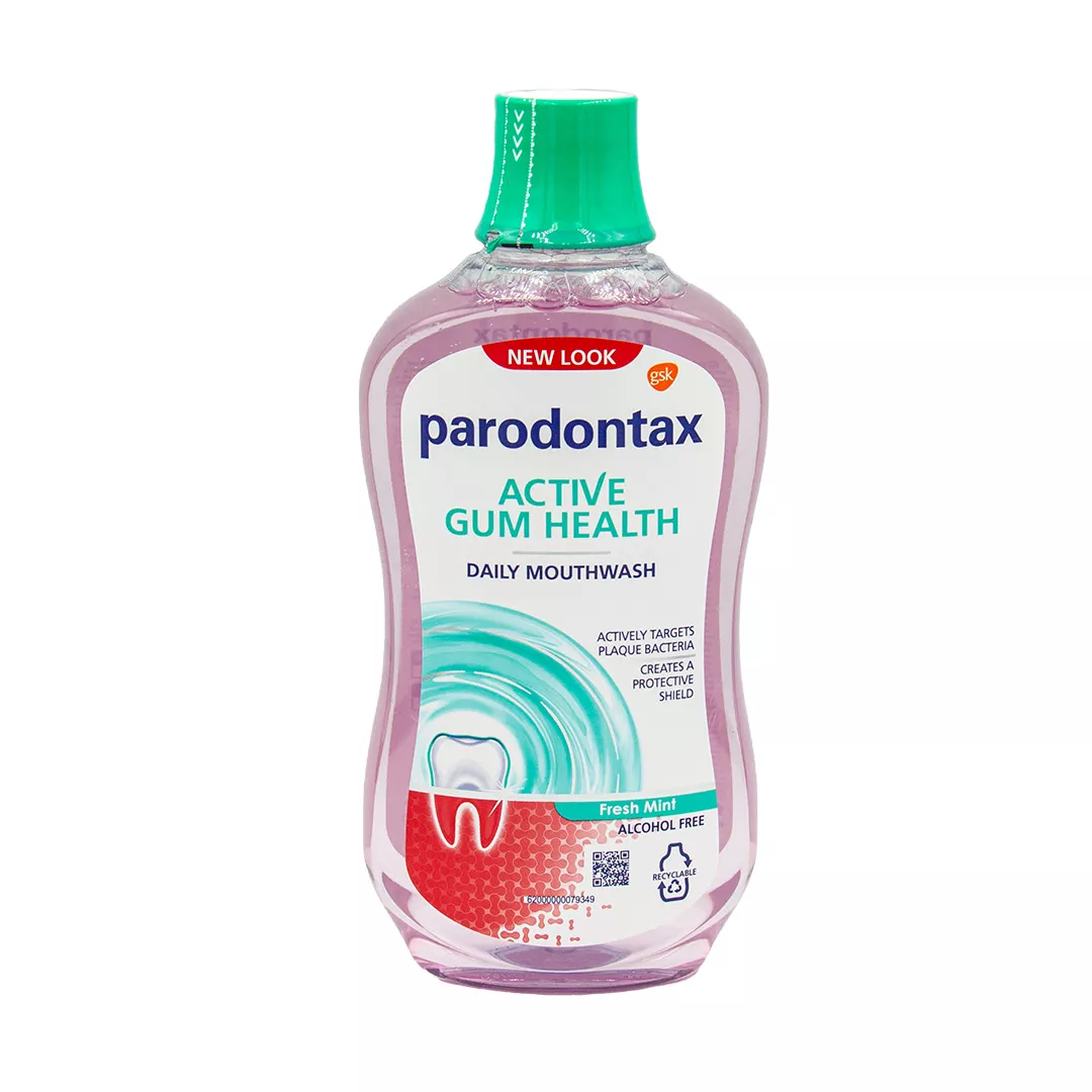 Apa de gura fara alcool Active Gum Health Fresh Mint Parodontax, 500 ml, Gsk , [],https:farmaciabajan.ro