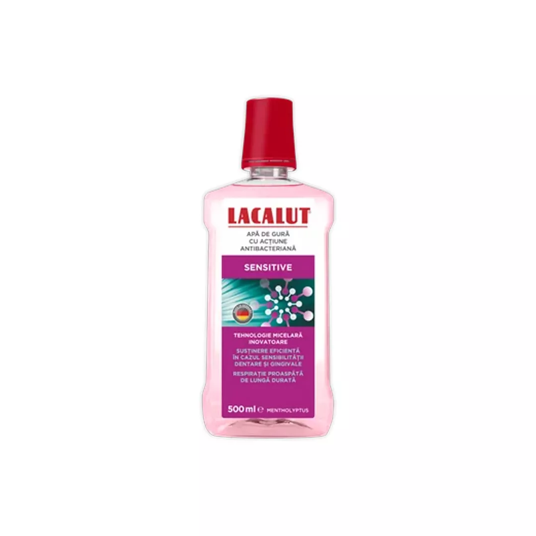 Apa de gura micelara Sensitive, 500ml, Lacalut, [],farmaciabajan.ro