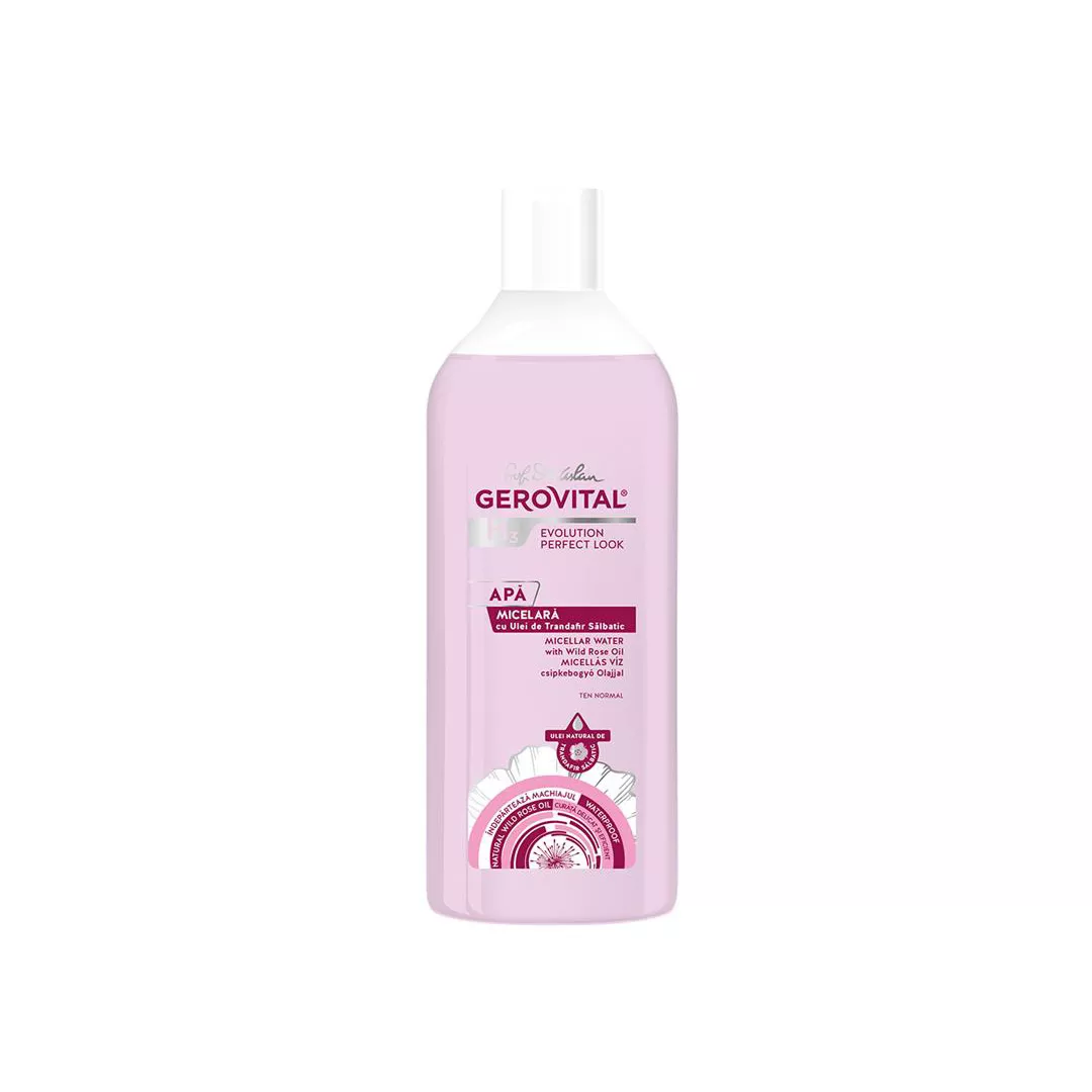 Apa Micelara cu Ulei de Trandafir Salbatic, Gerovital H3 Evolution Perfect Look, 400 ml, [],farmaciabajan.ro