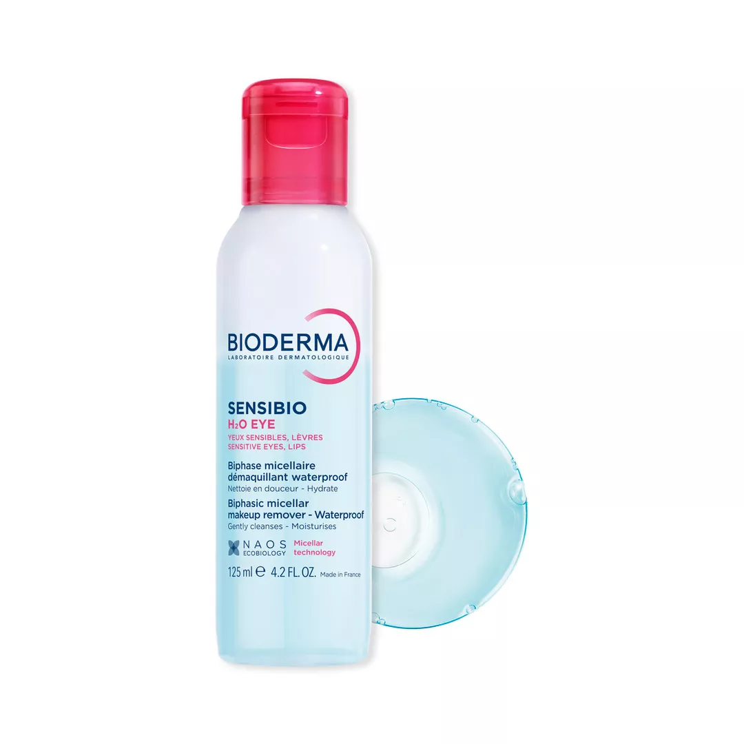 Apa micelara bifazica pentru ochi si buze Sensibio H2O, 125 ml, Bioderma , [],farmaciabajan.ro