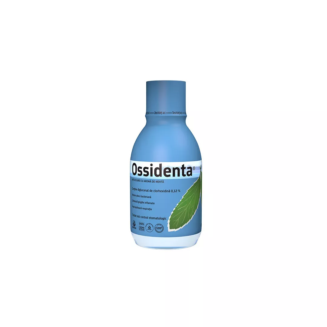 Apa de gura cu aroma de menta Ossidenta, 250 ml, Biofarm, [],farmaciabajan.ro