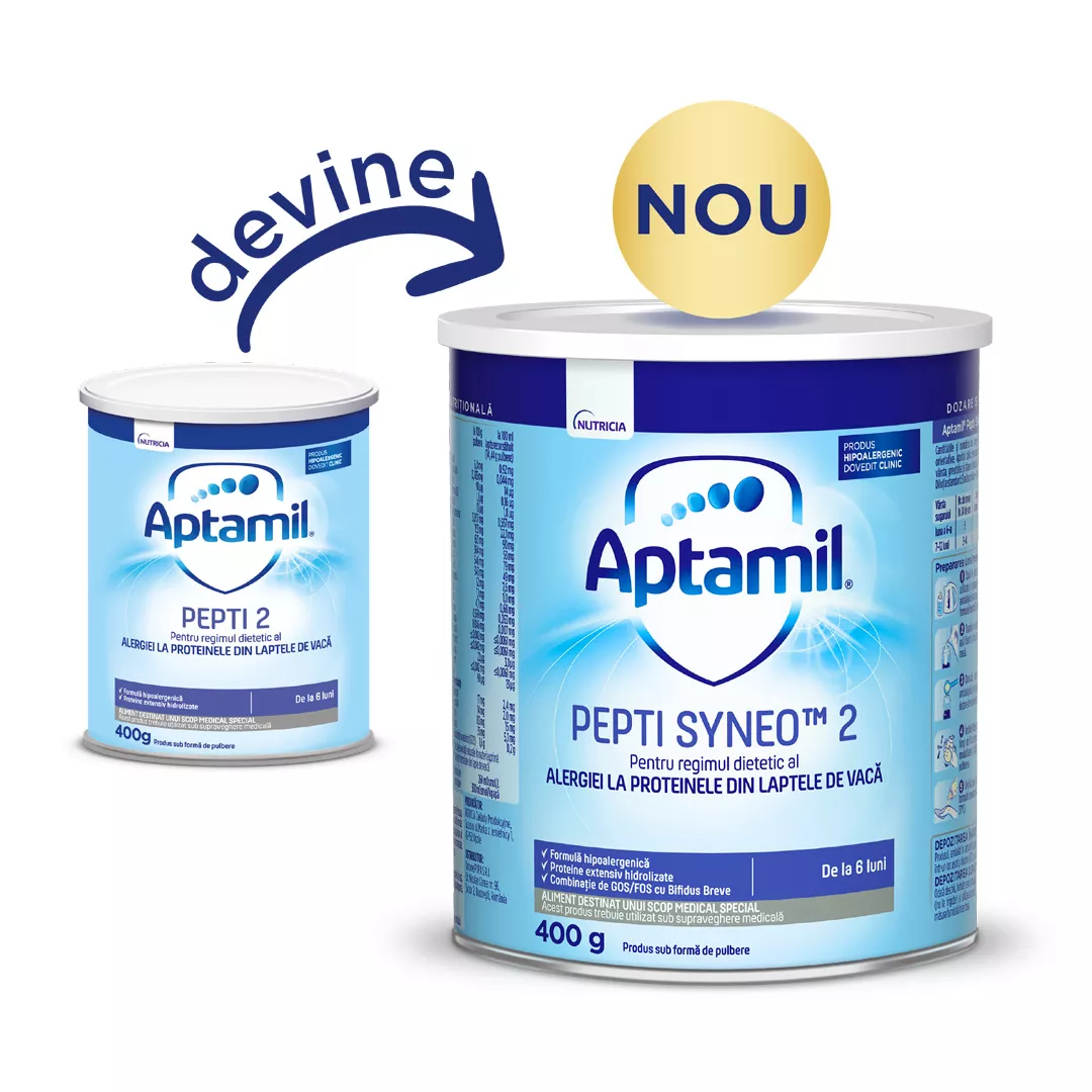 Aptamil Pepti 2 formula speciala, de la 6 luni, 400 g, Nutricia, [],https:farmaciabajan.ro