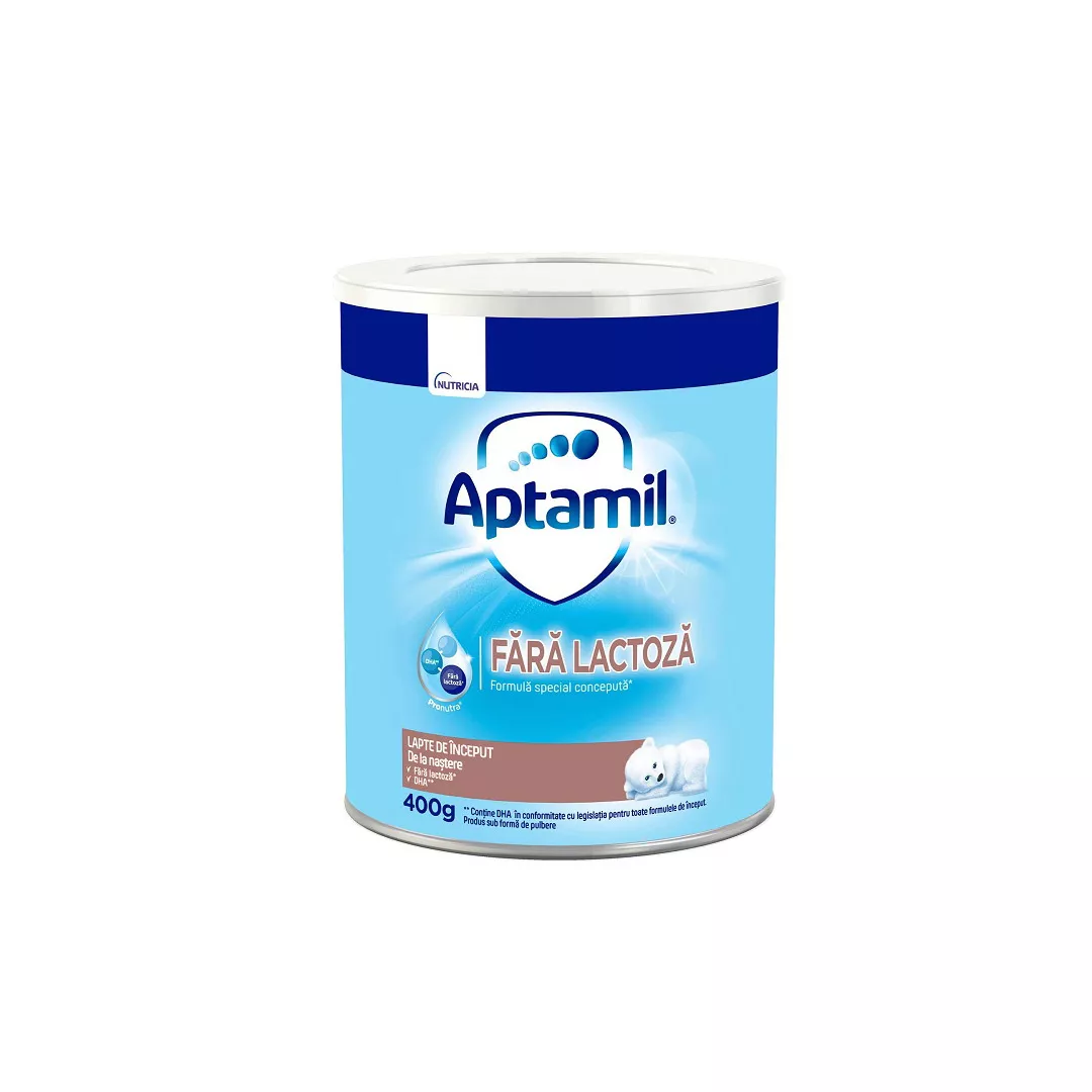 Aptamil Pronutra fara lactoza, formula de lapte speciala, +0 luni, 400g, Nutricia, [],https:farmaciabajan.ro